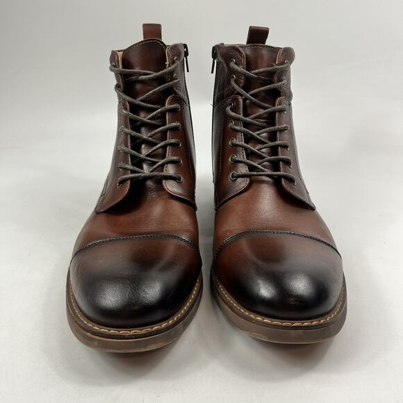 Moretti Black Label Mens Alan Cap Toe Boots Size 13D Cognac Brown Side Zipper main image 6